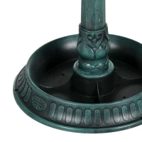 Outsunny 81cm Tall Bird Bath with 2 Decorative Birds, Vintage Style Birdbath with Flower Planter Base, Bird Bath Bowl for Garden, Green(m-9)