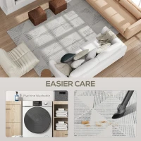 HOMCOM Modern Area Rug, Geometric Pattern Non-Slip Washable Rug, Soft Floor Carpet for Living Room, Bedroom, Dining Room, Home Office, 290 x 200 cm, Grey(m-5)