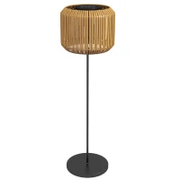 Lampă Solară Outsunny pentru Grădină cu Iluminare LED, din Oțel și Rattan PE, Ø34x130 cm, Galben(m-12)
