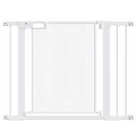 PawHut Pet Safety Gate, for Doorways, Staircases, Hallways, with Extensions Kit, 75-103cm - White(m-1)
