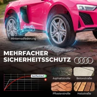 AIYAPLAY Kinder Elektroauto 12V Kinderauto mit Fernbedienung Lithium-Akku 2 Motor Sanftanlauf Hinterradfederung Rosa(m-7)