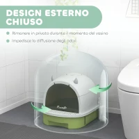 PawHut Lettiera per Gatti Chiusa con Vassoio Estraibile, Paletta e Filtro ai Carboni Attivi, Multicolore(m-4)