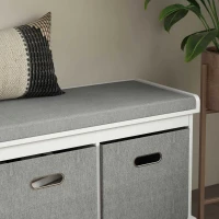 HOMCOM Three-Drawer Shoe Storage Bench, with Padded Top Seat - White(m-7)