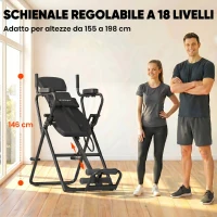 SPORTNOW Tavolo Inversione 3-in-1 con Barre Flessioni, Trazioni, Tavolo di Inversione(m-6)