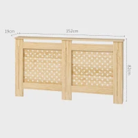 HOMCOM Cubreradiador de MDF Cubierta para Radiador para Salón Dormitorio Pasillo 152x19x82 cm Roble(m-3)