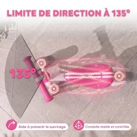 AIYAPLAY Draisienne Bébé 1-2 ans, Roue lumineuse, 3 Roues EVA Silencieuses sans Pédale, Limiteur Direction 135°, 51x22x36cm, Rose(m-5)