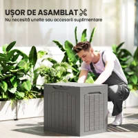 Outsunny Cufăr de Grădină cu Mânere, Container pentru Unelte Impermeabil, 56x41x50 cm, Bej Deschis(m-4)