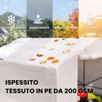 Outsunny Capanno da Giardino e Tenda Garage 3x3 m Impermeabile con Porta Avvolgibile, Metallo e PE, Bianco(m-5)