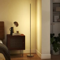 HOMCOM Lámpara de Pie Moderna Salón con Brillo Temperaturas de Color Ajustables Mando a Distancia Magnético Gris Plateado(m-8)
