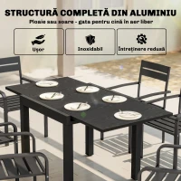 Outsunny Masă Mare pentru Exterior, Grădini, Terase și Spații Verzi(m-5)