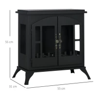 HOMCOM Cheminée à l'éthanol bioéthanol sur pieds avec réservoir 0,9 L environ 3 h de durée de combustion couverture 25 m² noir(m-3)