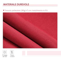 Outsunny Tenda da Sole per Esterno Avvolgibile a Manovella in Metallo e Alluminio, 4x2.5m, Rosso Scuro(m-9)