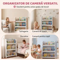 AIYAPLAY Bibliotecă Montessori pentru Copii 3-8 Ani, 3 Rafturi, 60x15x73 cm, pentru Cameră, Alb(m-7)