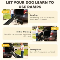 PawHut Foldable Dog Ramp with Frosted Anti-slip Surface, Portable & Lightweight, for Cars, Home, 155 x 38.5 x 15.5 cm(m-5)