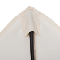 Outsunny Ombrellone da Giardino 2x2m Rotondo con Palo Centrale in Alluminio e Poliestere, Crema(m-9)