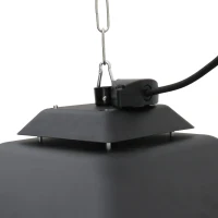 Outsunny Calefactor Exterior 1000/2000W Estufa Colgante de Techo Infrarrojos Halógeno con Control Remoto y Luz LED 43x43x25 cm Negro(m-10)