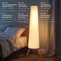 HOMCOM Lampă de Podea cu Trepied și Comutator cu Pedală, Luminozitate Reglabilă, 46x46x153 cm, Alb(m-6)