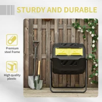 Outsunny 160L 360° Rotating Dual Chamber Composter - Yellow(m-7)