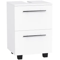 HOMCOM Mobile Sottolavabo Bagno con Cassetto e Armadietto, in Legno, 41.5x35.5x59 cm, Bianco(m-1)