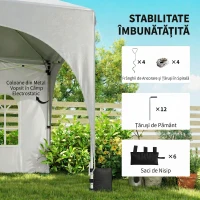 Outsunny Pavilion de Grădină Pliabil 3x6 m cu Pereți Detașabili și Geantă de Transport, Alb(m-5)