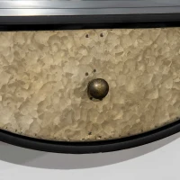 HOMCOM Specchio da Parete Rotondo da Ø61cm con Cassetto e Cornice in Metallo Nero(m-7)