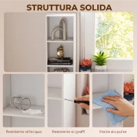 HOMCOM Libreria a 6 Ripiani, Scaffale Autoportante per Soggiorno(m-5)