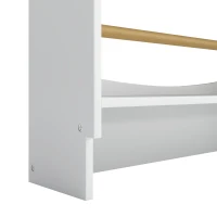 AIYAPLAY Kinderboekenkast, wandgemonteerd boekenrek met 4 vakken, berenvormig ontwerp, 50 x 15 x 97 cm, wit(m-11)