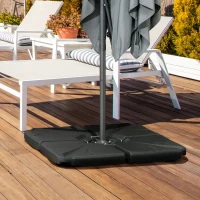 Outsunny Lot de 4 pieds de parasols poids de supports pour parasol poids de lestage carré pour parasol déporté polyéthylène(m-10)
