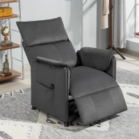 HOMCOM Power Recliner Chair, Reclining Chair with Remote, Pocket Springs, Silent Motor and Side Pockets, Black(m-16)