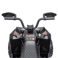 AIYAPLAY 24V 2 Seater Electric Quad Bike for Kids, Ride On Car ATV Toy w/ Forward Backward, for Boys Girls 3-8 Years, Black(m-13)