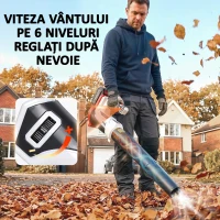 Outsunny Suflantă de Frunze fără Fir de 18 V cu 6 Viteze, Ușoară(m-6)