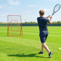 SPORTNOW Plasă Mare de Rebound cu Zonă Țintă, Neagră(m-8)