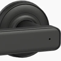 HOMCOM Cerradura de Puerta Inteligente, 5 Accesos por Huella, Código, Tarjeta NFC, Aplicación Tuya/Smart Life y Llave, Negro(m-9)