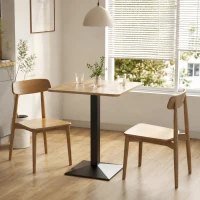 HOMCOM Eettafel Vierkante keukentafel voor 2 personen Eettafel met houtlook en stalen basis 70 x 70 x 75 cm Donkerbruin(m-9)
