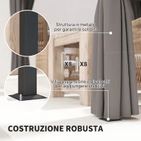 Outsunny Pergola da Giardino con Tetto Retrattile e Tende, in Metallo e Poliestere, 300x300x227 cm, Grigio Chiaro(m-6)
