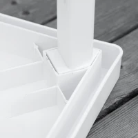 Outsunny Garden Side Table Plastic Outdoor Square Coffee End Table for Drink Snack, White(m-9)