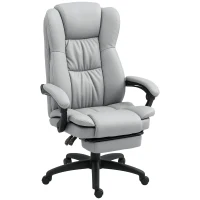 Vinsetto Cadeira de Escritório com Altura Ajustável 6 Pontos de Massagem e Apoio para os Pés Retrátil 68,5x68,5x113-121 cm Cinza(m-1)
