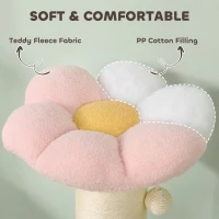 PawHut Cat Tree, Flower Cat Scratching Post with Thick Sisal Post, Dangling & Spring Balls, Bed, Kitty Activity Centre(m-9)
