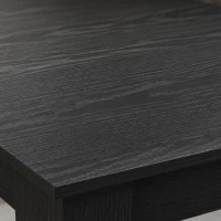 HOMCOM Dining Table for 4, 80L x 80W x 75Hcm, Modern Square Kitchen Table with Wood Effect Tabletop, Black Wood Effect(m-10)