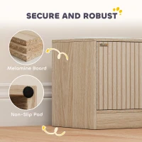PawHut Gamelles pour chiens surélevées porte-gamelles avec rangement de 40L, 2 bols en acier inoxydable 60 x 30 x 35,5 cm chêne(m-8)