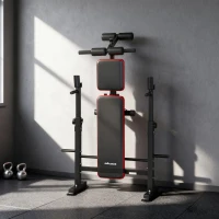 SPORTNOW Adjustable Weight Bench with Squat Rack and Dip Stand(m-9)