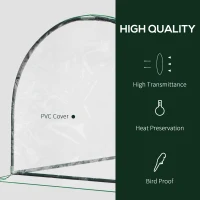 Outsunny Tunnel Greenhouse Green Grow House for Garden Outdoor, Steel Frame, PVC Cover, Transparent, 200 x 100 x 80cm(m-6)