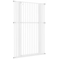 PawHut Barreira de Segurança Extra Alta 160 cm para Crianças e Animais, Ajustável 76-105 cm com Fecho Automático(m-11)
