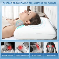 HOMCOM Cuscino Memory Foam a Rimbalzo Rapido con Copertura Rimovibile e Lavabile, 60x40x10 cm, Bianco Crema(m-5)