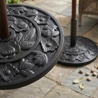 Bază Outsunny pentru Umbrelă Semicirculară de Ø3.8 și Ø4.8 mm din Rășină cu Manivelă, 50x31x32 cm, Negru(m-9)