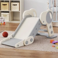 AIYAPLAY Foldable Kids Slide, Freestanding Baby Slide, for Ages 1.5-3 Years, Grey & Beige(m-8)