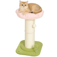 PawHut Cat Tree, Flower Cat Scratching Post with Thick Sisal Post, Dangling & Spring Balls, Bed, Kitty Activity Centre(m-14)
