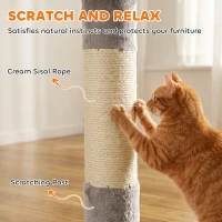 PawHut Floor to Ceiling Cat Tree, 230-250cm Multi-Level Cat Tower with Adjustable Height, Scratching Posts, Condo, Platforms(m-7)