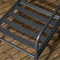 Outsunny Set da Giardino 5 Pezzi in Acciaio con 4 Sedie 58x58x66 cm e Tavolo 80x80x71 cm con Foro Centrale, Grigio(m-7)