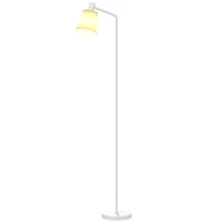 HOMCOM Lámpara de Pie LED Regulable con 3 Temperaturas de Color 3000K-6500K Pantalla Giratoria Bombilla E27 Blanco(m-11)
